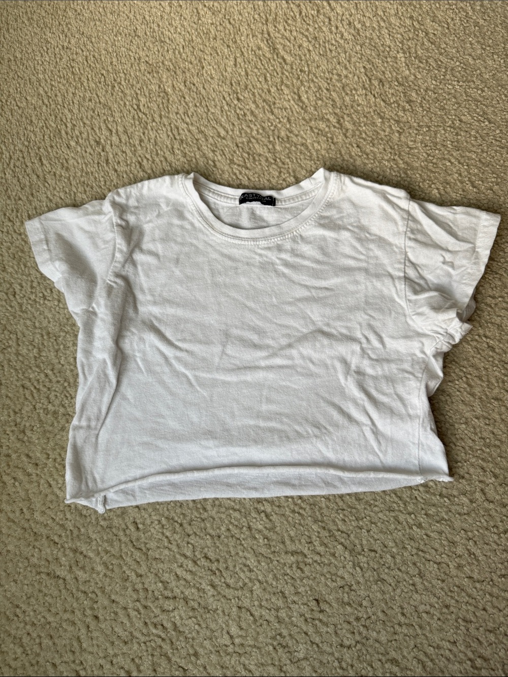 Nasty Gal White Cropped Crew Tee